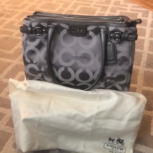 Large coach gray silver purse